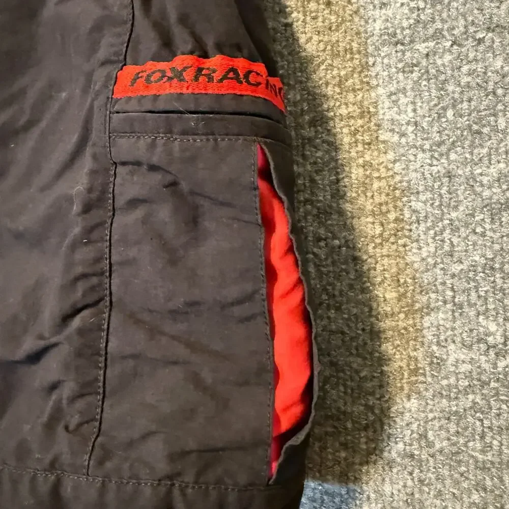 Fox Racing Cycling Shorts Mens Medium Black Red Trim Reflective Drawstring Cargo